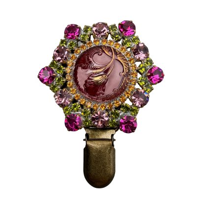 Brooch with Wine Tulip Centre