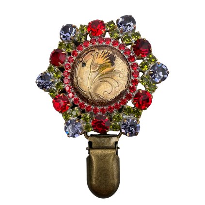 Brooch with Light Yellow Tulip Centre