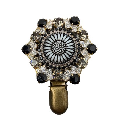 Brooch with Black Sunflower Centre