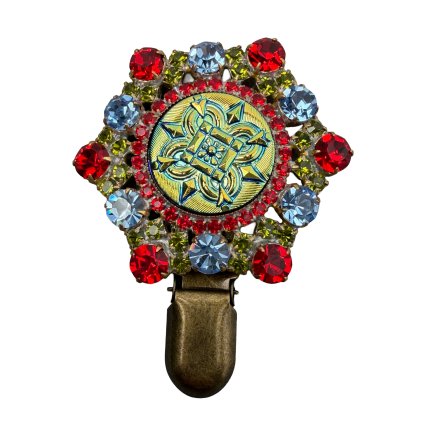 Brooch with Metallic Floral Ornament