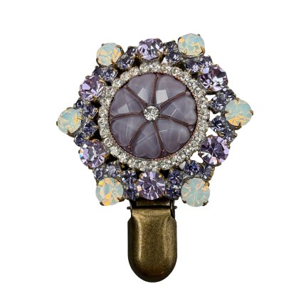 Brooch with Lilac Seven-Leaf Clover