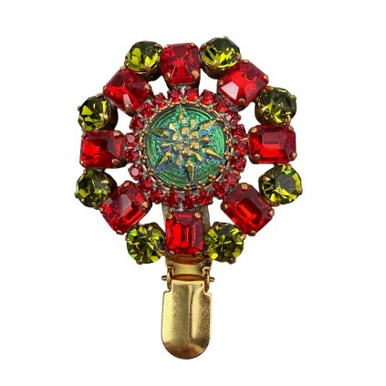 Brooch with Greenish Star-shaped Centre