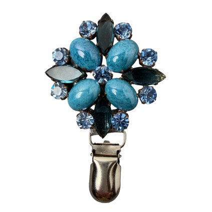 Brooch Made of Cabochons and Navettes