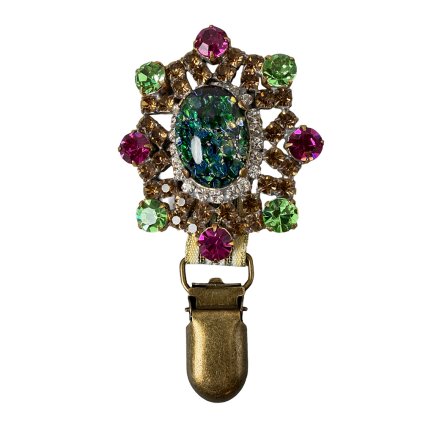 Brooch with Sparkling Oval Cabochon