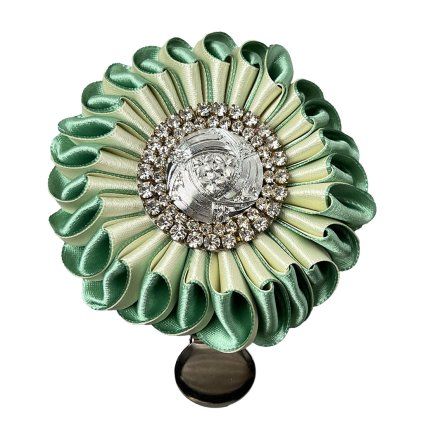 Brooch with Button-and-Chain Ornament