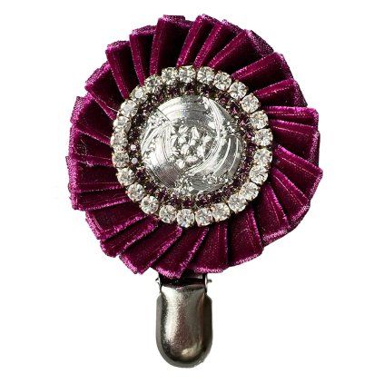 Velvet Brooch with Jablonec Button-and-Chain Decoration