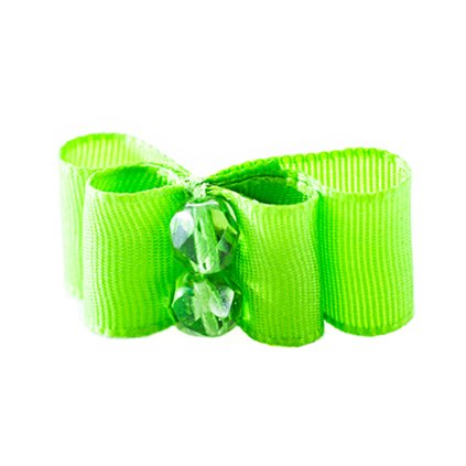 Taffeta Bow with Fire-Polished Beads in Yellow Peridot