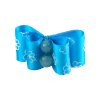 Satin Bow with Printed Flower Pattern and Aquamarine beads
