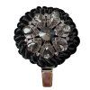 Satin Brooch with Big Rhinestone Flower