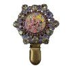 Brooch with Metallic Floral Motif