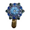 Brooch with Blue Seven-Leaf Clover