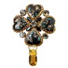 Heart-Shaped Four-Leaf Clover Brooch