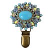 Brooch in Sky Blue Shades