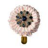 Satin Brooch with Rhinestone Flower