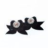 Velvet Bows with Flowers Peach