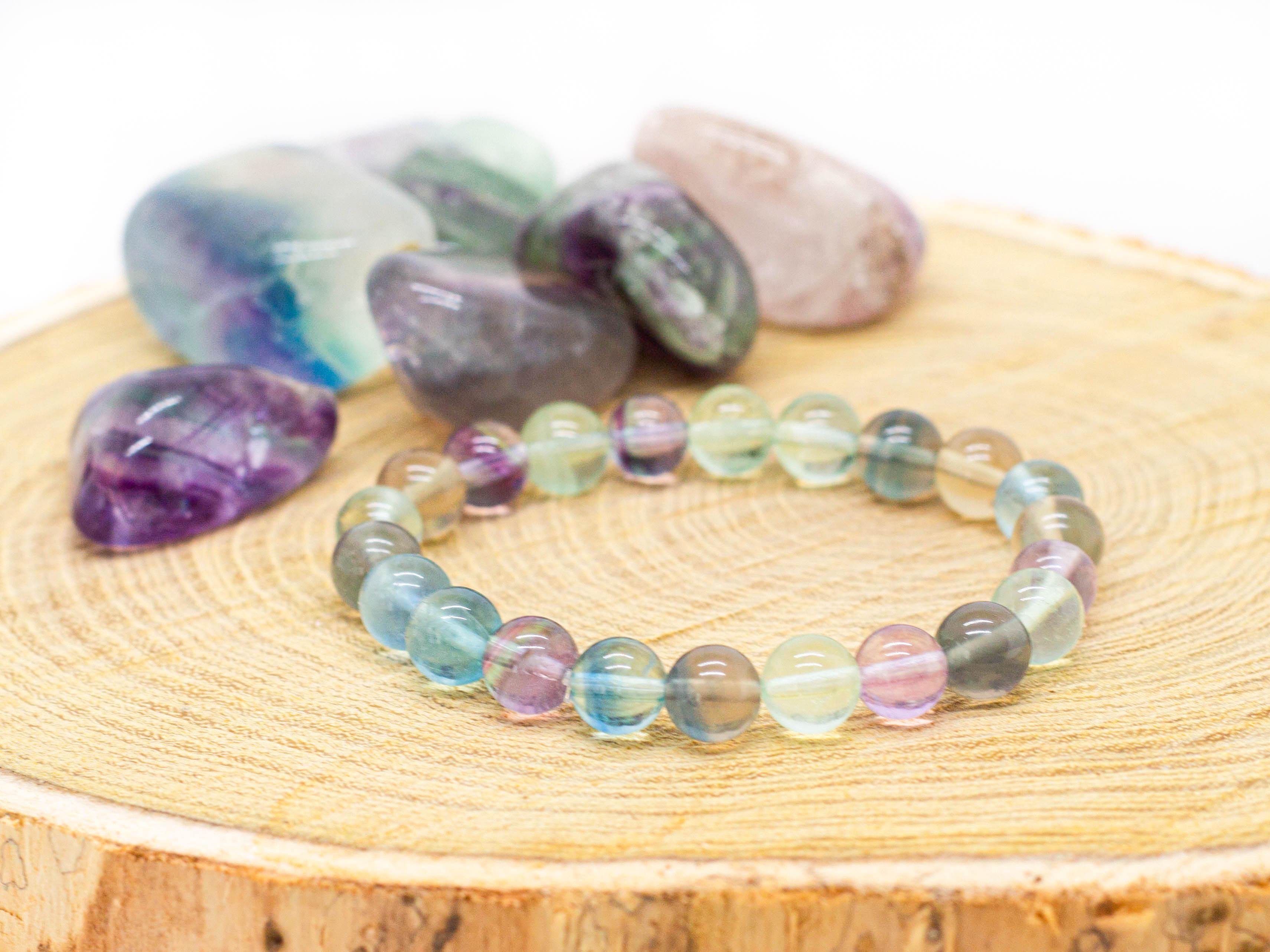 charmX  Náramek FLUORIT 8mm Velikost: XS - 15 cm (dětská velikost)