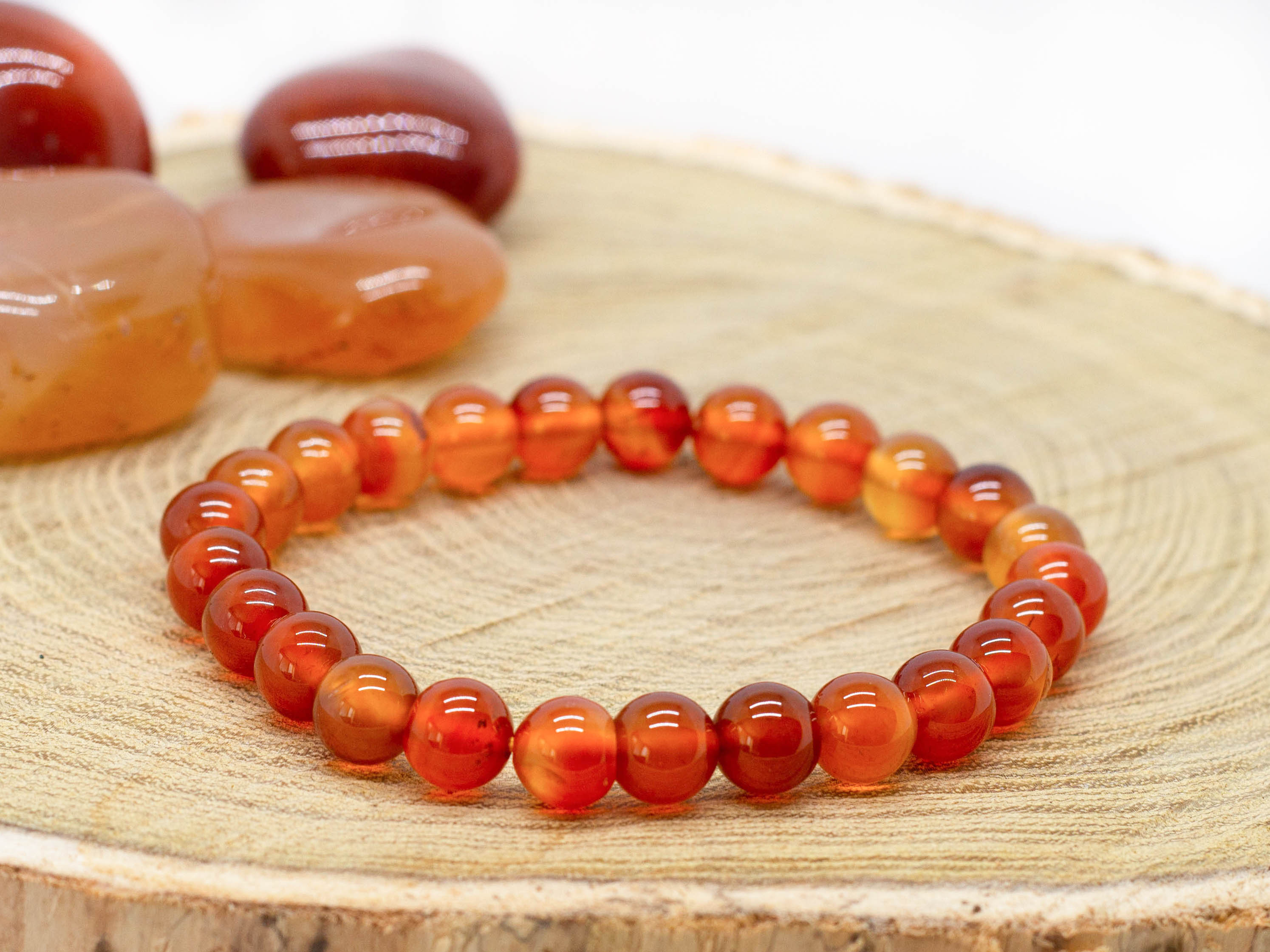 charmX  Náramek KARNEOL 8mm Velikost: XS - 15 cm (dětská velikost)
