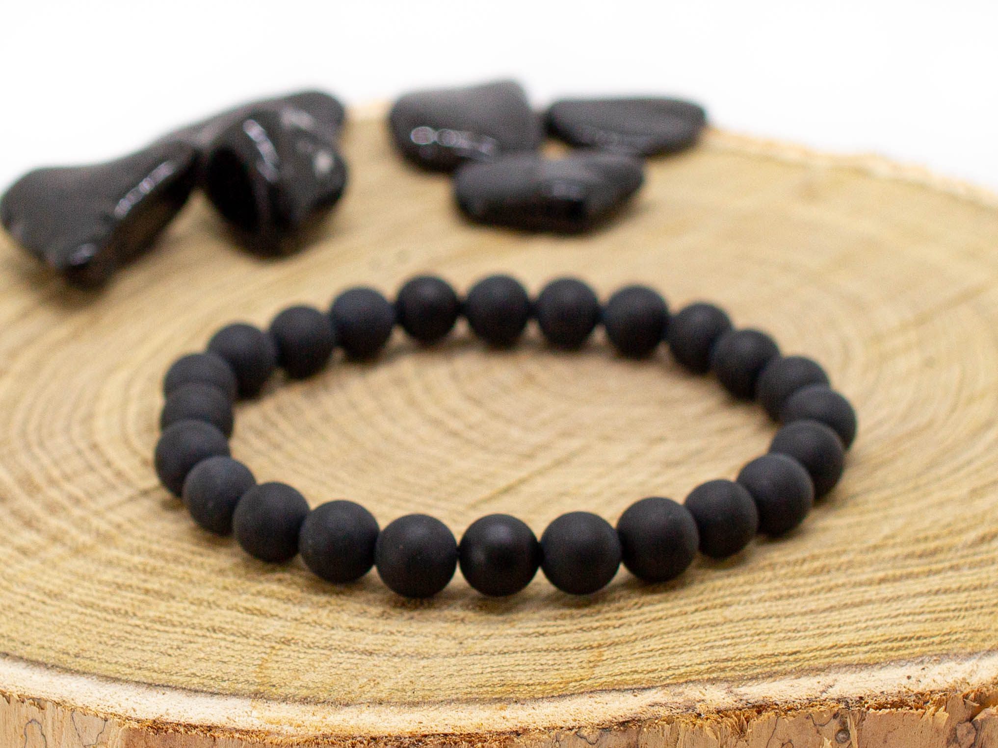 charmX  Náramek ONYX mat 8mm Velikost: XS - 15 cm (dětská velikost)