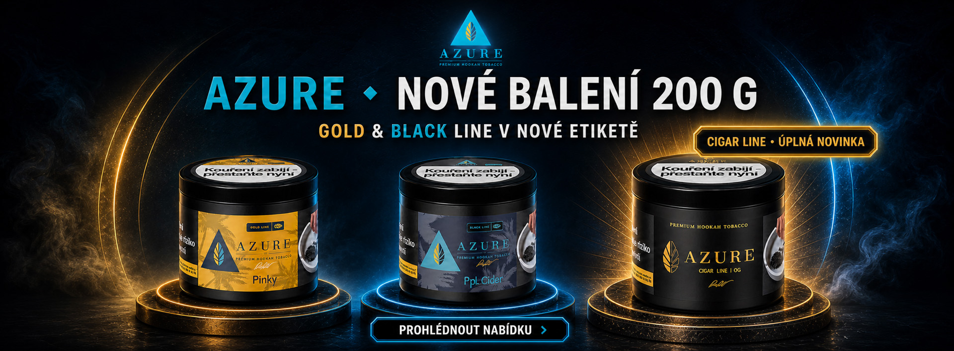 Azure Black, Cigar, Gold Line