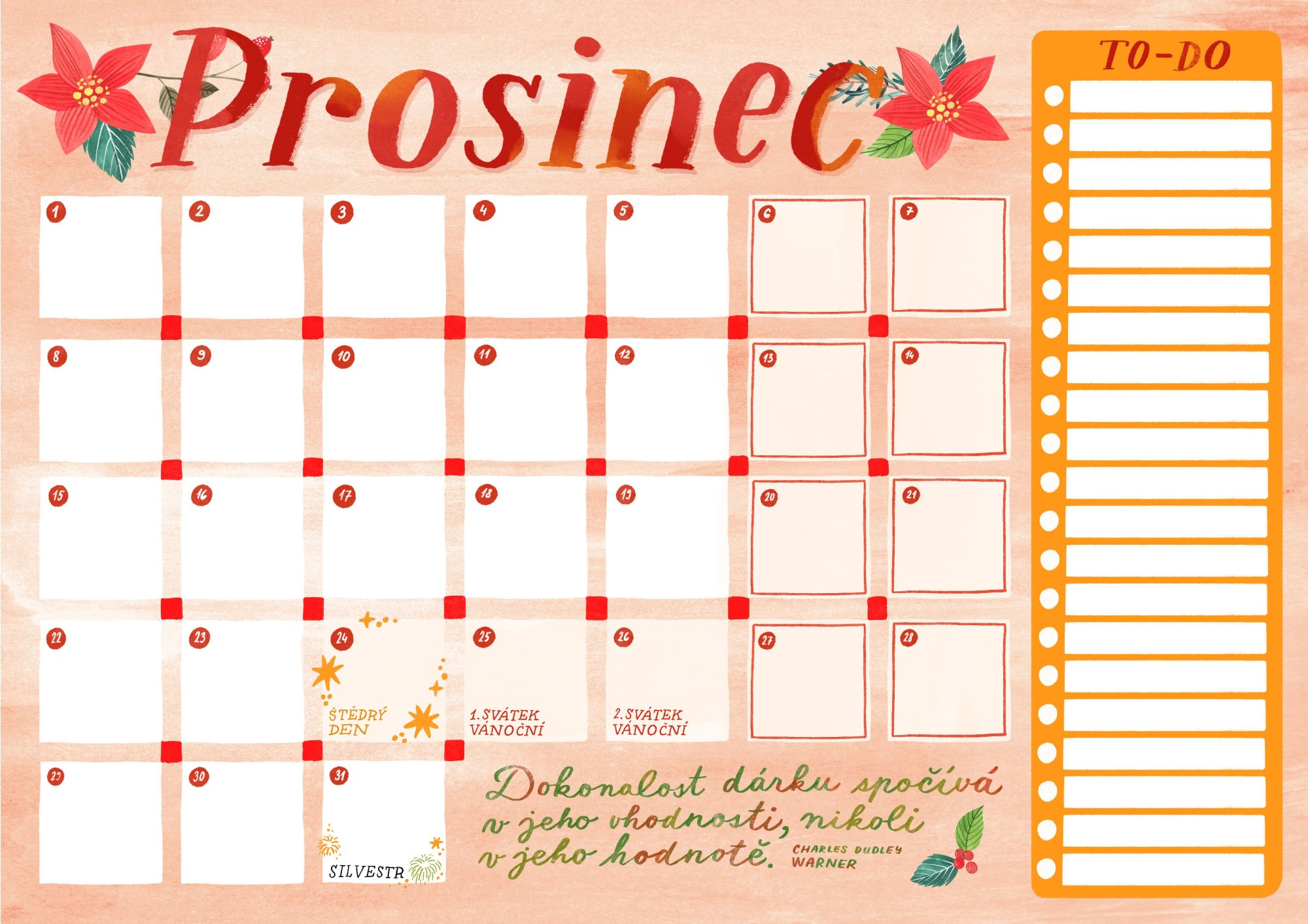 Vytiskni si - Vánoční plánovač