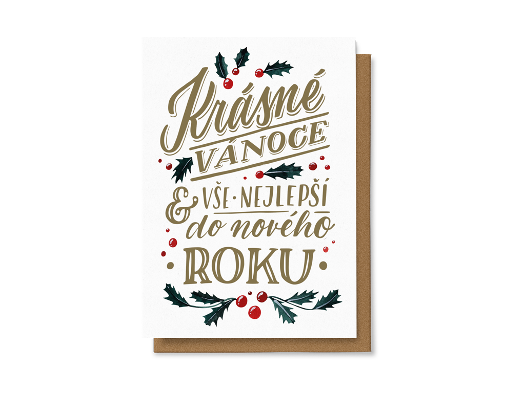 Levně Krásné Vánoce & vše nejlepší do Nového roku - zlaté písmo