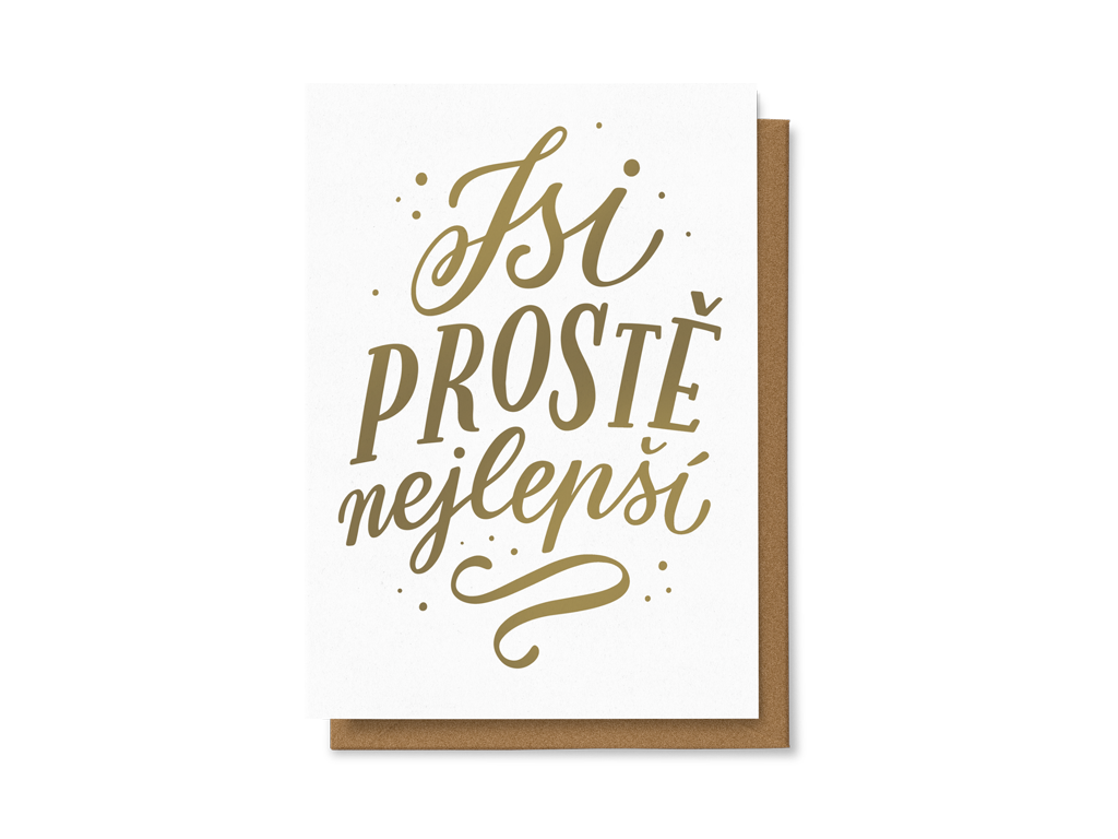 Jsi prostě nejlepší - zlaté písmo
