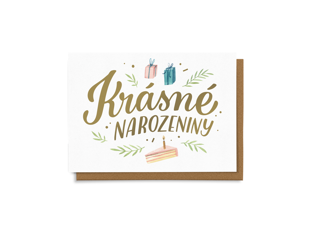 Krásné narozeniny - zlaté písmo