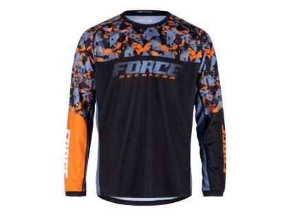 FORCE dres RECKLESS dlhý rukáv, čierno-oranžový