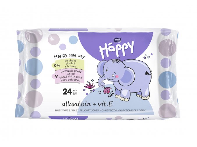 Happy Baby čistící ubrousky s alantoinem a vitamínem E 24 ks