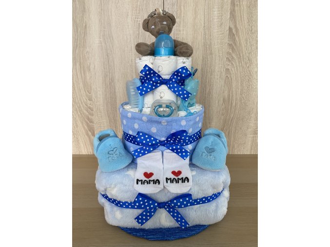Plenkový dort Třípatrový modrý