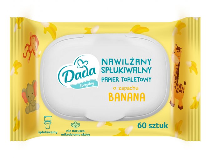 Dada vlhčený toaletní papír s vůní banánů s víčkem 60 ks