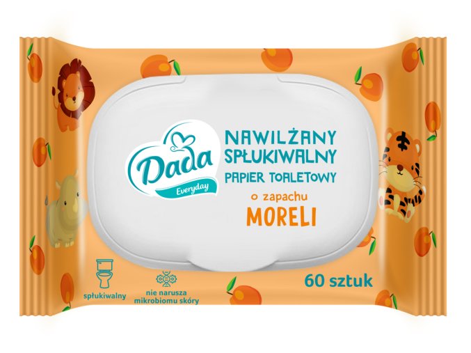 Dada vlhčený toaletní papír s vůní meruňky s víčkem 60 ks
