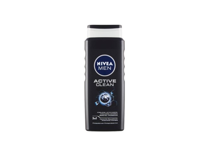 Nivea Men Active Clean sprchový gel na tělo, tvář a vlasy 500 ml