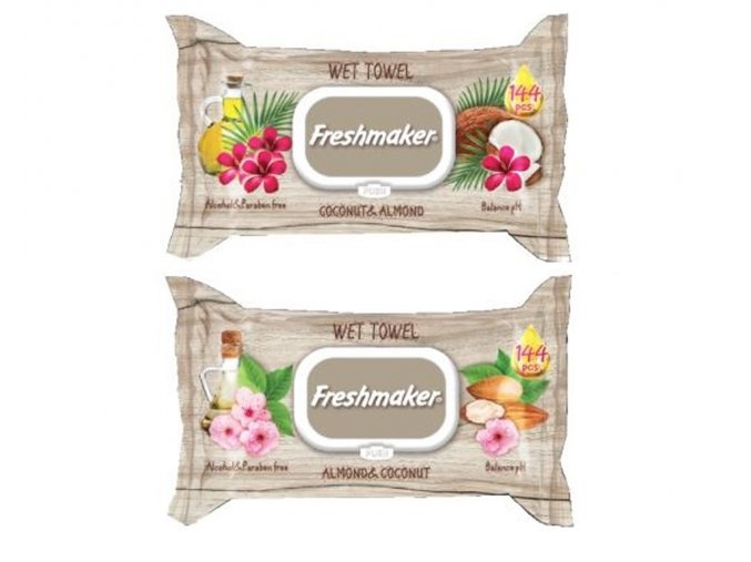 Freshmaker vlhčené obrúsky Coconut & Almond - 144 ks