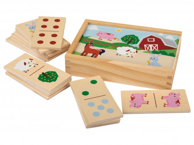 PLAYTIVE® Dřevěná motorická hra domino (1)