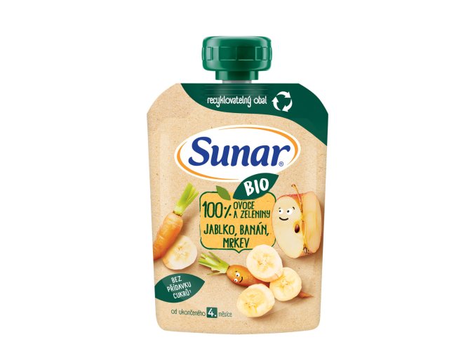 Sunar BIO kapsička jablko, banán, mrkev (100 g)