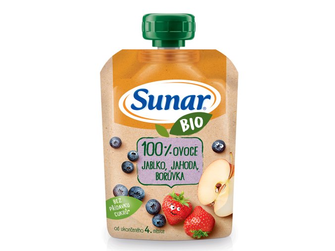 Sunar BIO kapsička jablko, jahoda, borůvka (100 g)