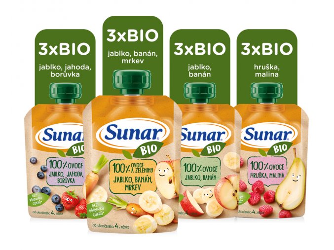 Sunar BIO kapsička ovocná mix karton (12 x 100 g)