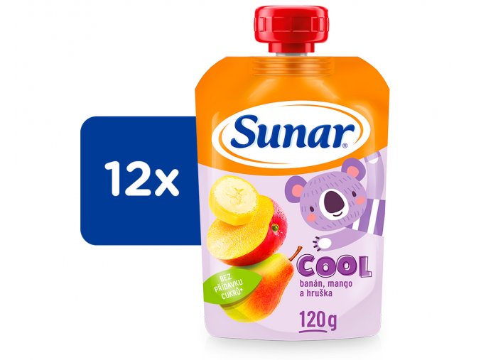 Sunar Cool ovoce hruška, banán, mango (12 x 120 g)