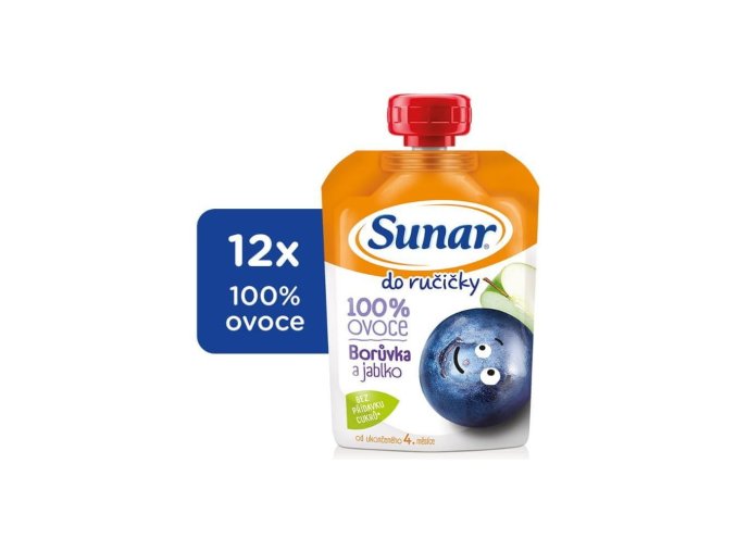 Sunar Do ručičky borůvka, jablko (12 x 100 g)