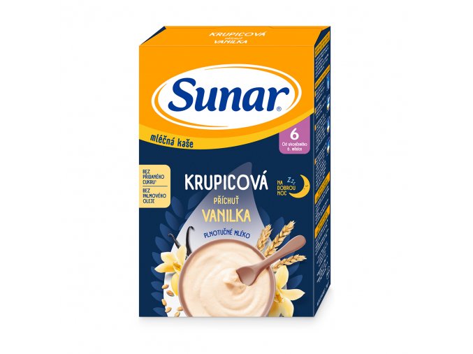 Sunar Krupicová vanilková mléčná kaše na dobrou noc (210 g)