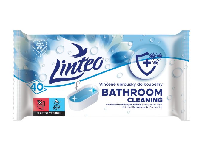 Vlhčené úklidové ubrousky Linteo do koupelny 40 ks