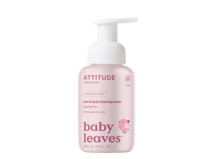 Dětská mycí pěna (2v1) ATTITUDE Baby leaves bez vůně 295 ml