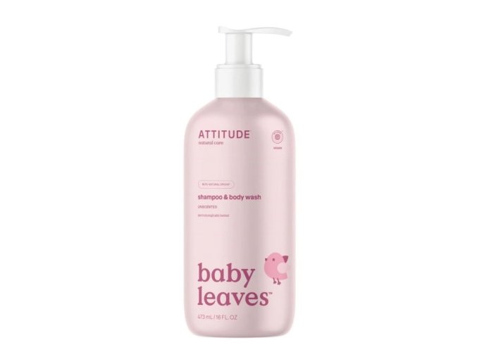 Dětské tělové mýdlo a šampon (2v1) ATTITUDE Baby leaves bez vůně 473 ml