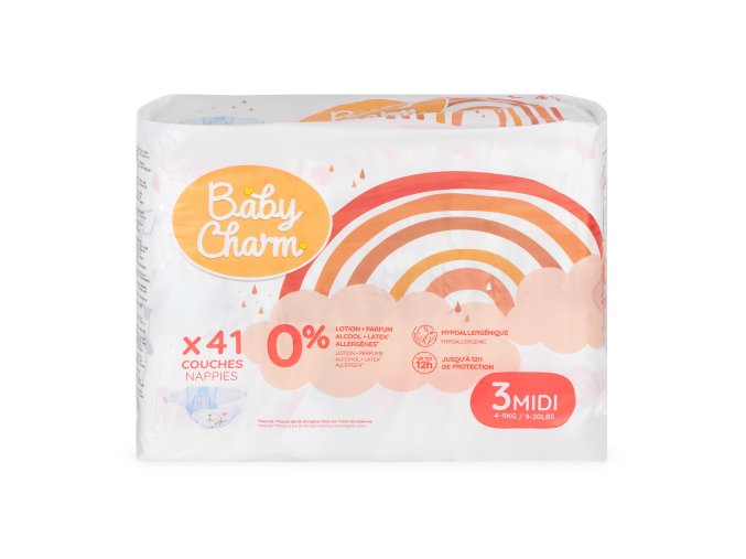 Baby Charm Super Dry Flex vel. 3 Midi (4 9 kg) 41 ks (1)