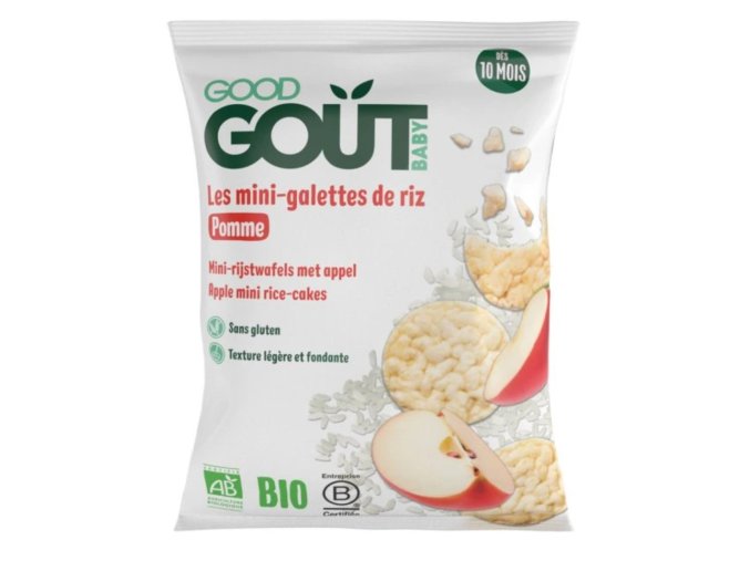 Good Gout BIO Mini rýžové koláčky s jablky (40 g) (1)