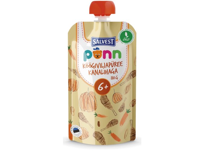 SALVEST Põnn BIO Kuřátko se zeleninovým pyré (110 g) (1)