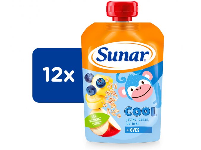 Sunar Cool ovoce jablko, banán, borůvka (12 x 120 g)