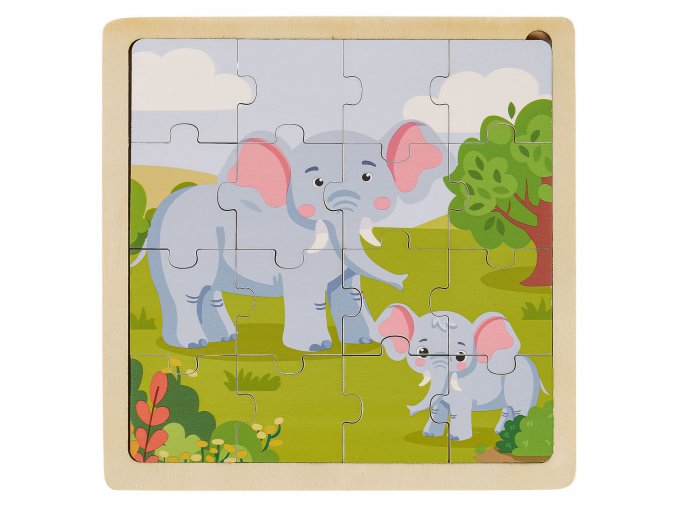 Playtive Dřevěné puzzle slon (1)