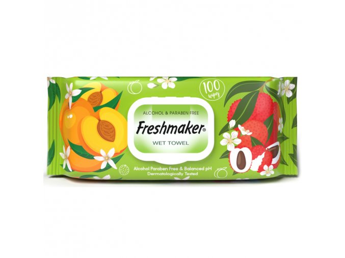Freshmaker vlhčené ubrousky s vůní broskev, liči 100 ks